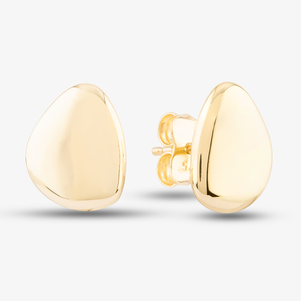 Product photograph of 9ct Yellow Gold Pebble Stud Earrings Ge2161 from The Jewel Hut