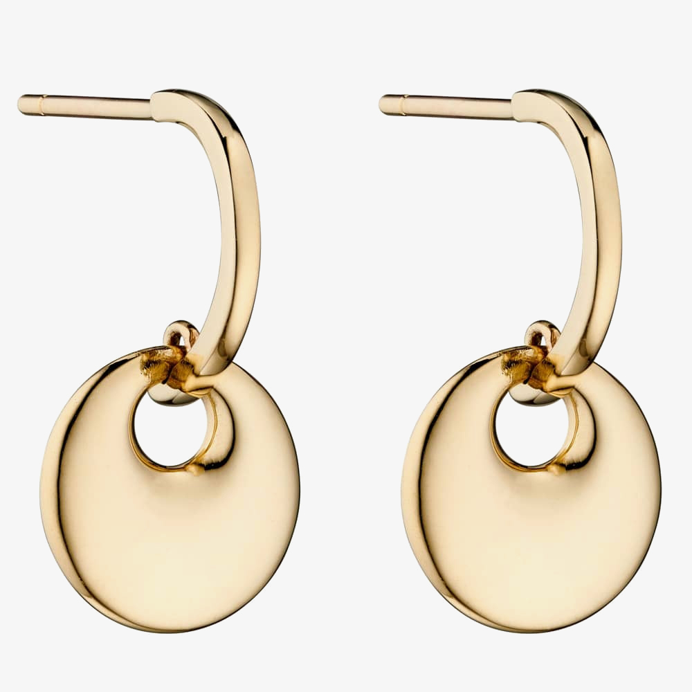 Product photograph of 9ct Yellow Gold Open Disc Stud Earrings Ge2292 from The Jewel Hut
