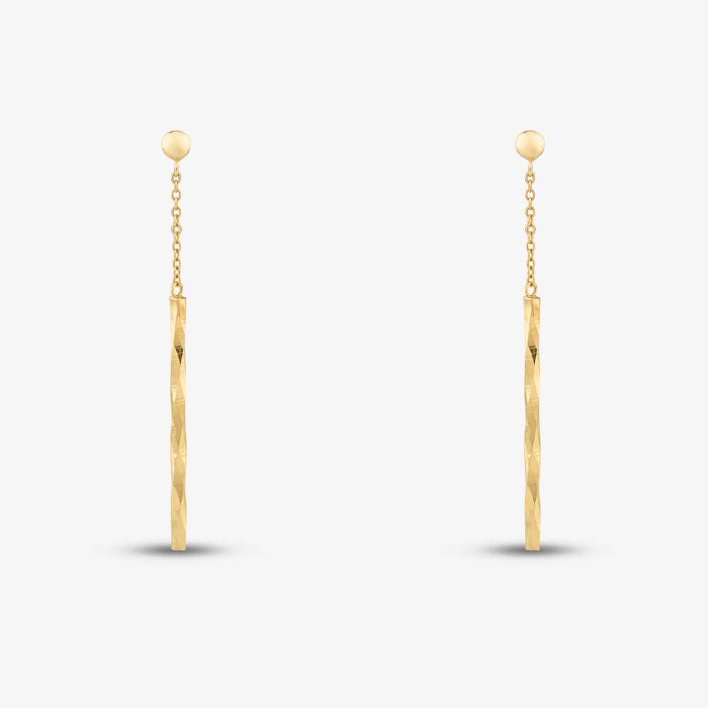 9ct Yellow Gold Faceted Bar Dropper Earrings 1.54.4959