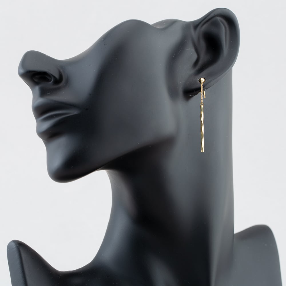 9ct Yellow Gold Faceted Bar Dropper Earrings 1.54.4959