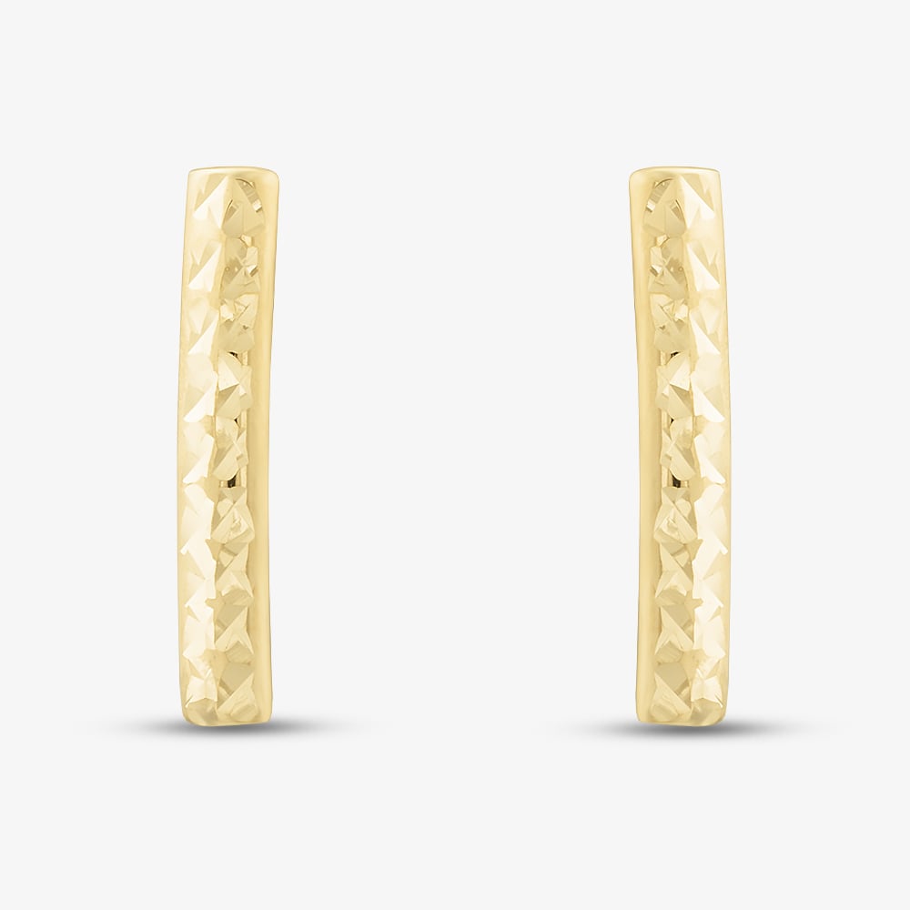 Gold Classic 9ct Yellow Gold Diamond Cut Bar Drop Earrings 1.50.0315