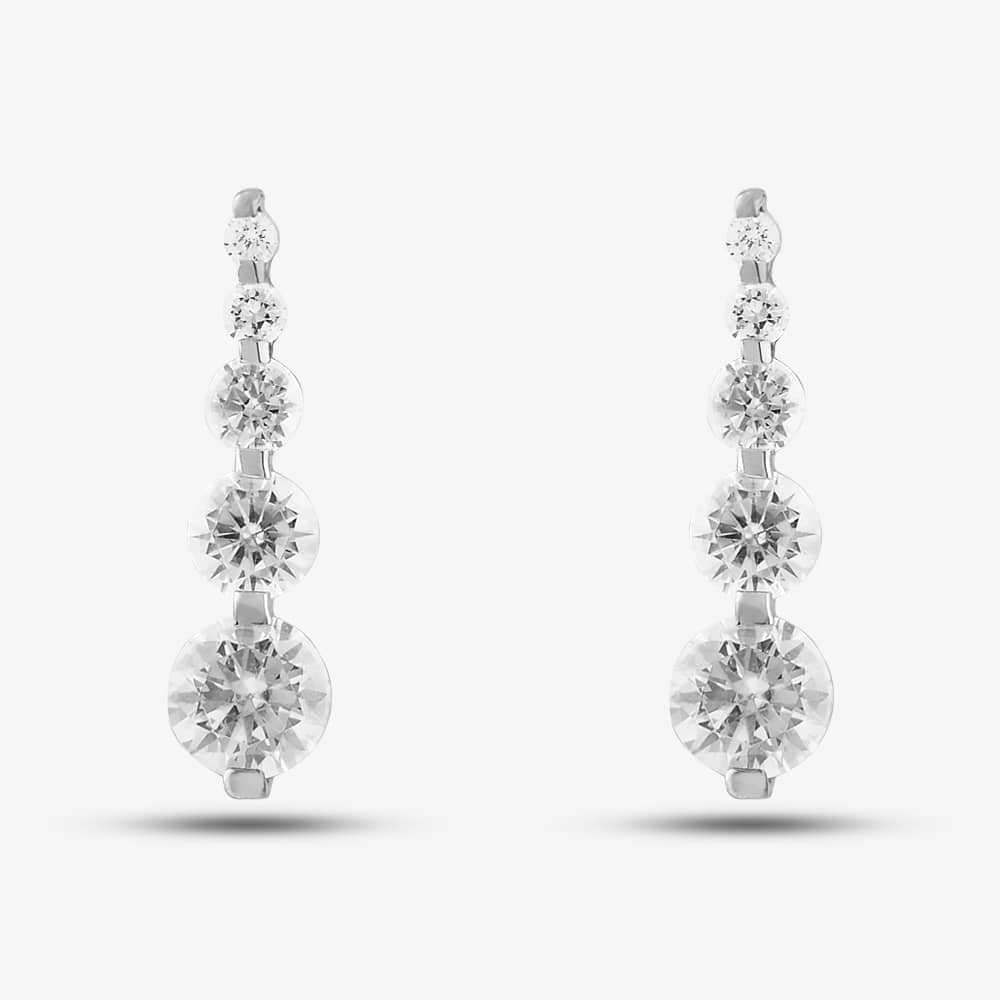 9ct Yellow Gold Cubic Zirconia Graduated Dropper Earrings 1.58.4399
