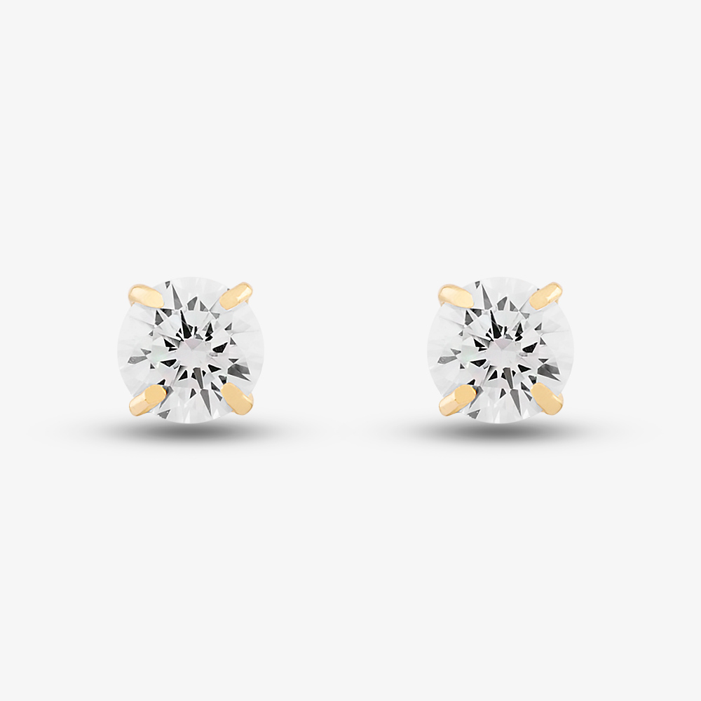 9ct Yellow Gold Cubic Zirconia Stud Earrings SE605