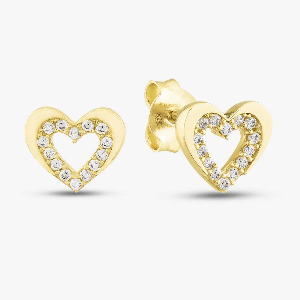 Click to view product details and reviews for 9ct Yellow Gold Cubic Zirconia Open Heart Stud Earrings E1625y. Click to view product details and reviews for 9ct Yellow Gold Cubic Zirconia Open Heart Stud Earrings E1625y.