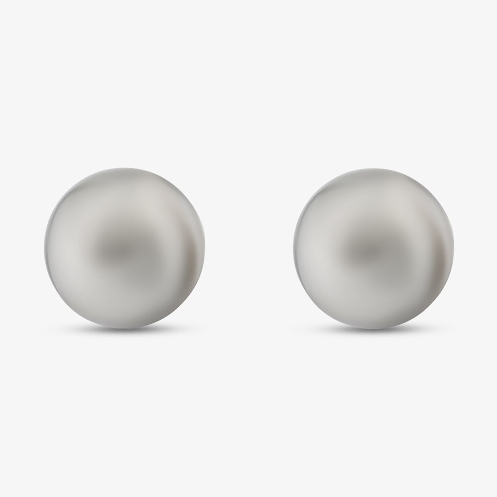 18ct White Gold Grey Tahiti Pearl Stud Earrings EOX150TA
