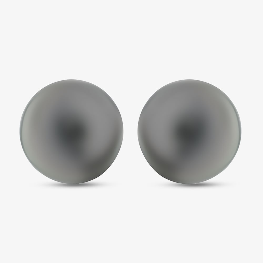 18ct White Gold Dark Grey Tahiti Pearl Stud Earrings EOX150TA DRK GRY
