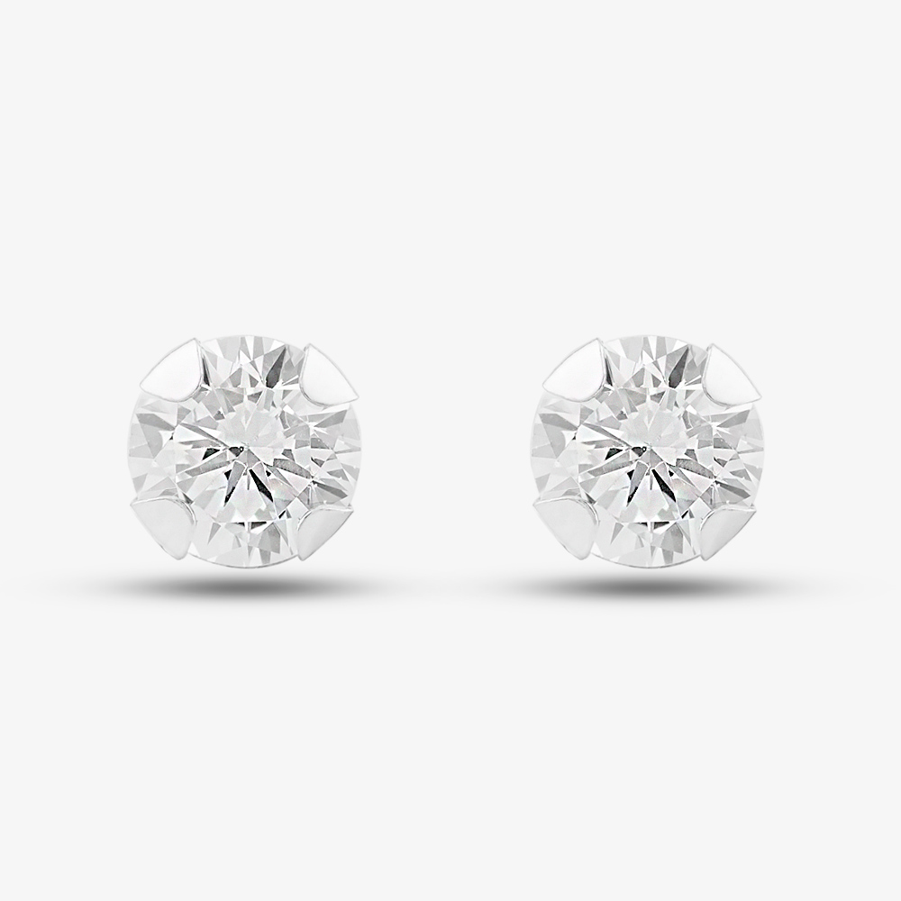9ct White Gold Cubic Zirconia Stud Earrings 5.58.4969