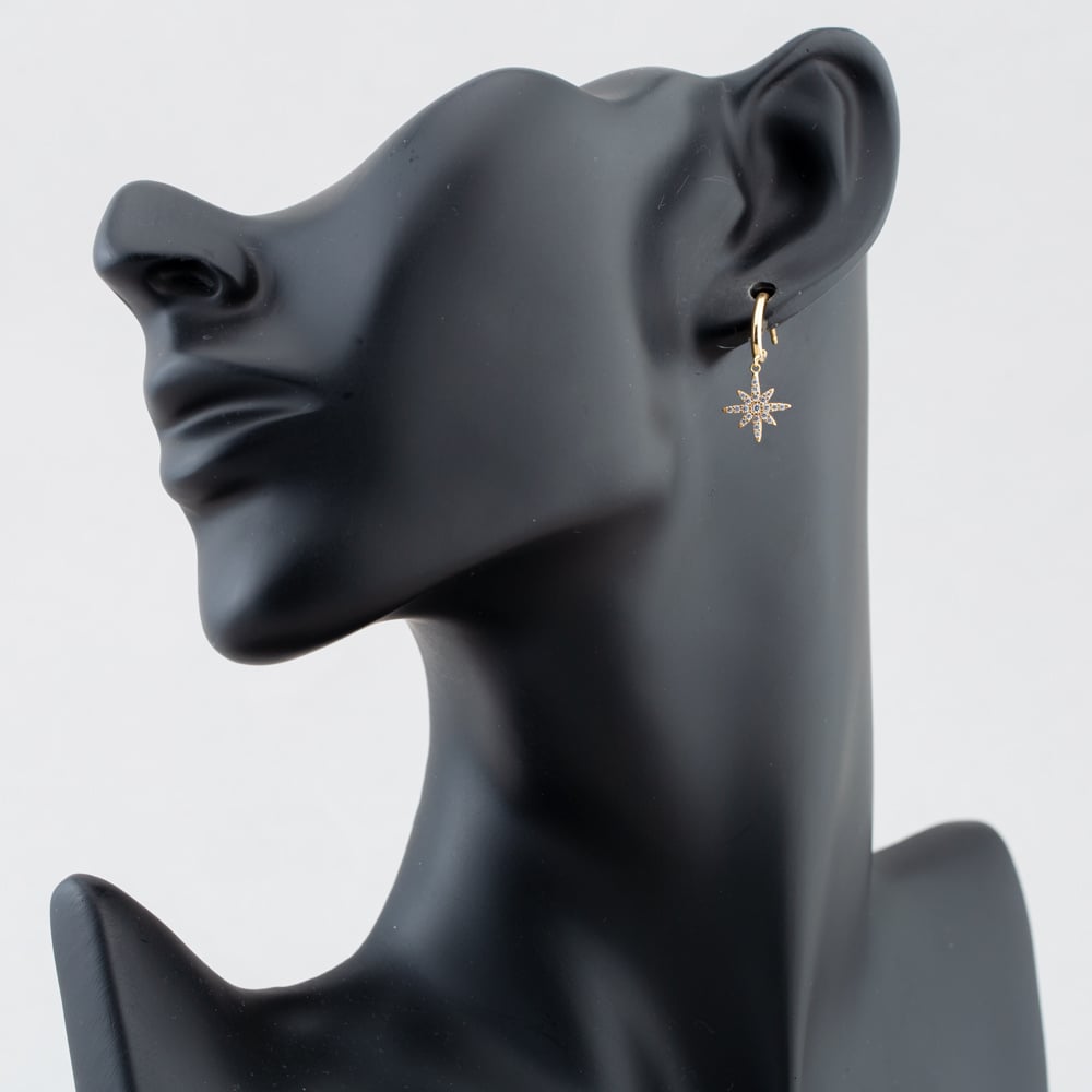 9ct Yellow Gold North Star Dropper Earrings 1.56.9996