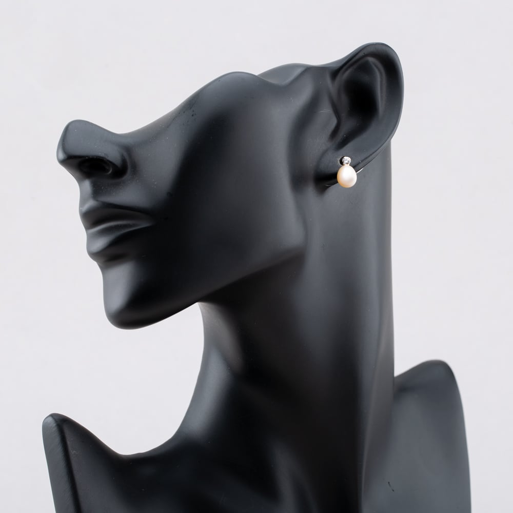 9ct Yellow Gold Freshwater Pearl & Cubic Zirconia Dropper Earrings EOZ70083FW/CZ