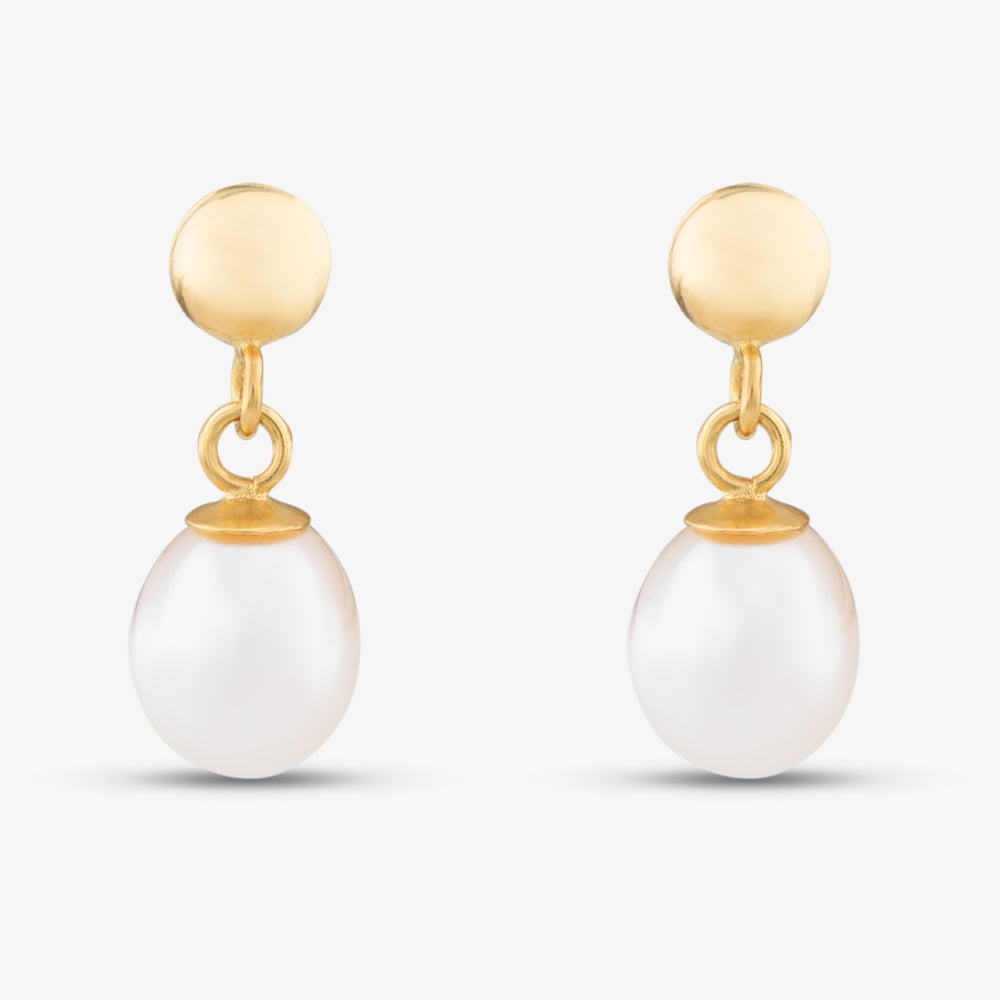 9ct Yellow Gold Freshwater Pearl Dropper Earrings 1.58.7979