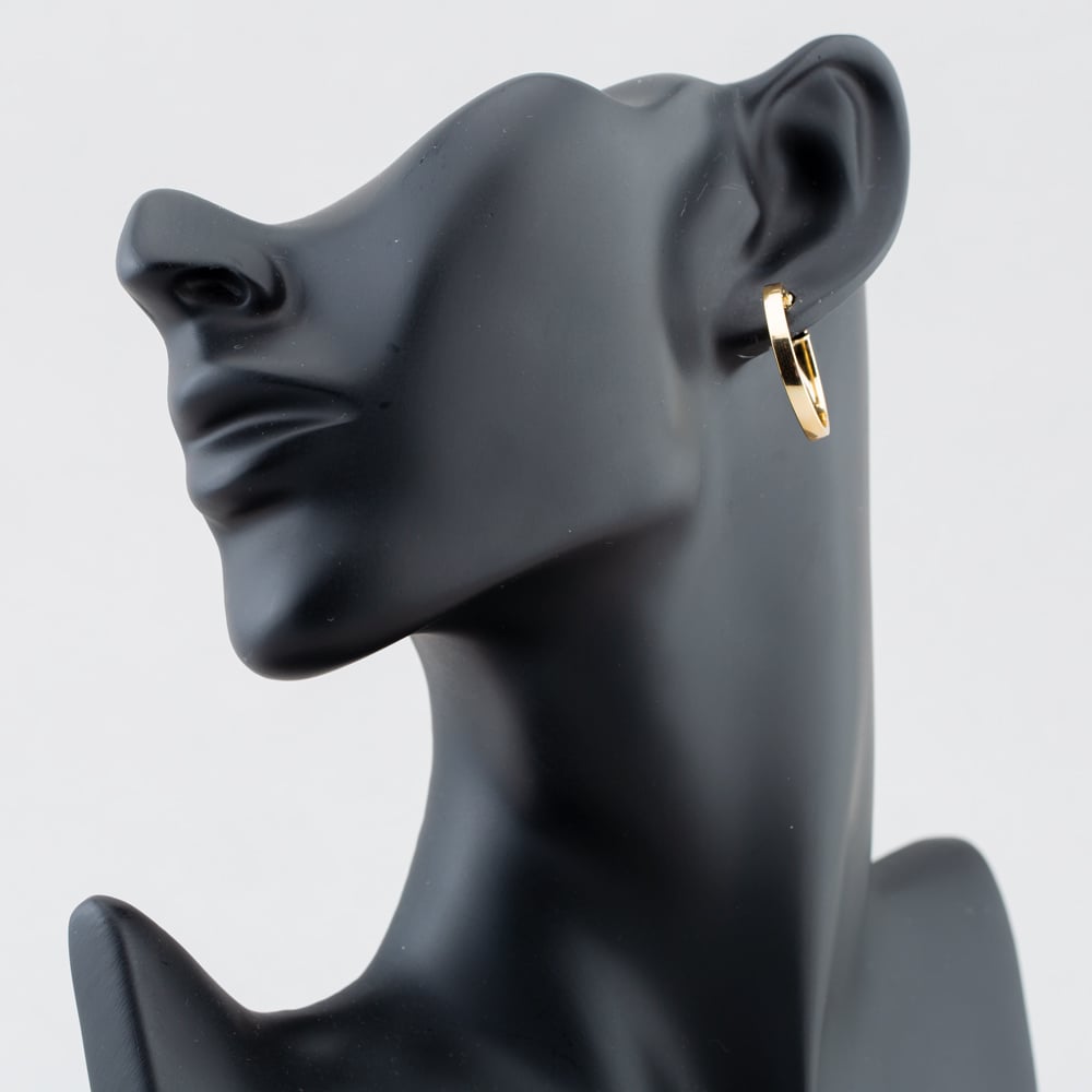 9ct Yellow Gold 23.5mm Rectangular-Tube Hoop Earrings 1.53.3699