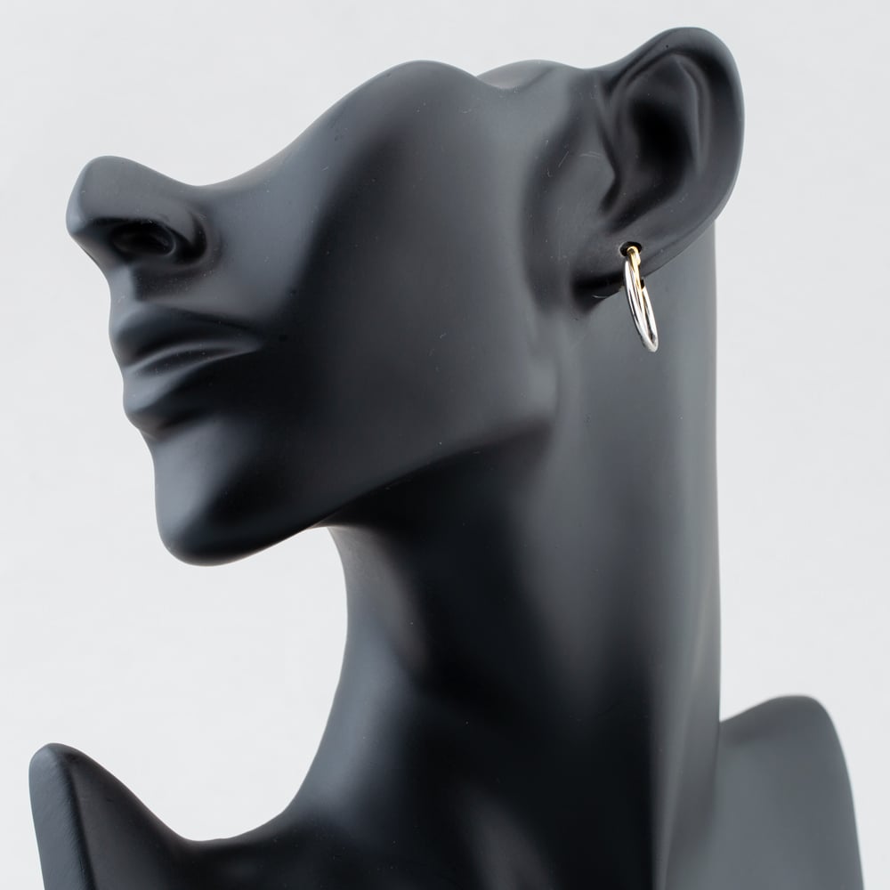 9ct Two Tone Twist Crossover Creole Earrings UER116YW