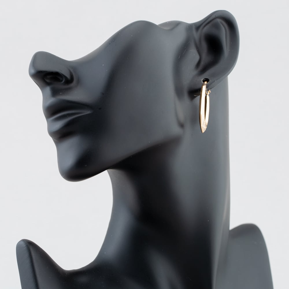 9ct Yellow Gold Patterned Creole Earrings UER102Y