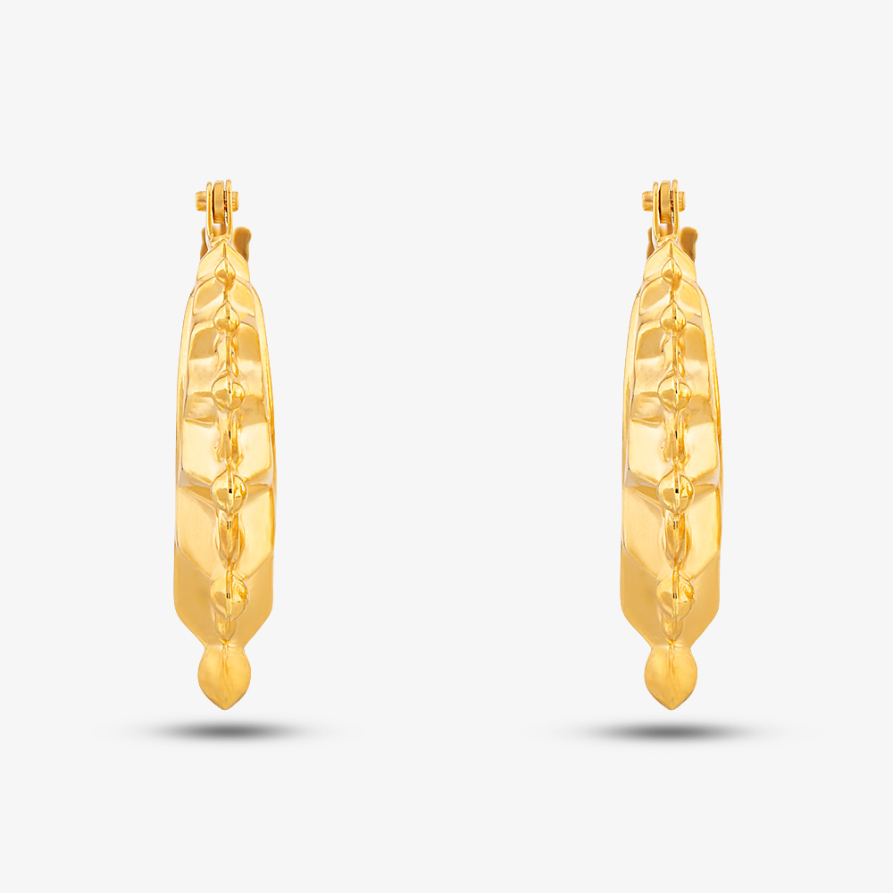 9ct Yellow Gold Fancy Patterned Creole Earrings UER103Y