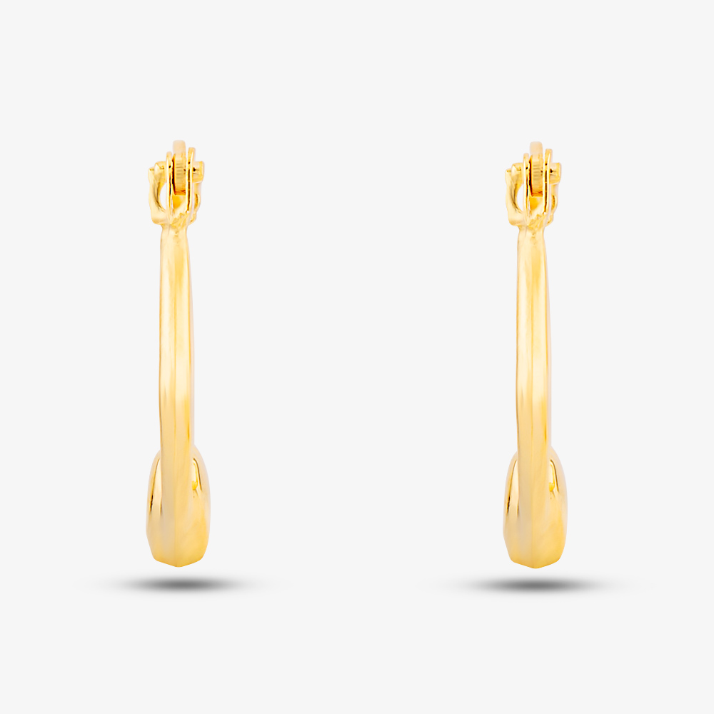 9ct Yellow Gold 12mm Heart Creole Earrings UER129Y