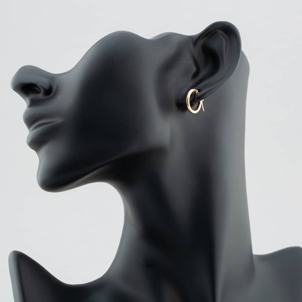 9ct Yellow Gold 14mm Tube Hoop Earrings E550