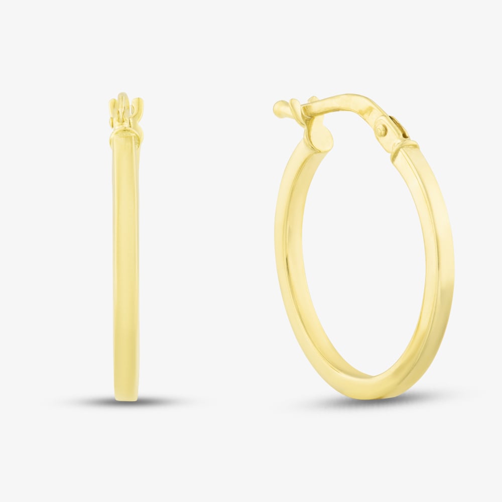 Click to view product details and reviews for 9ct Yellow Gold Square Tube Hoop Earrings Er579.