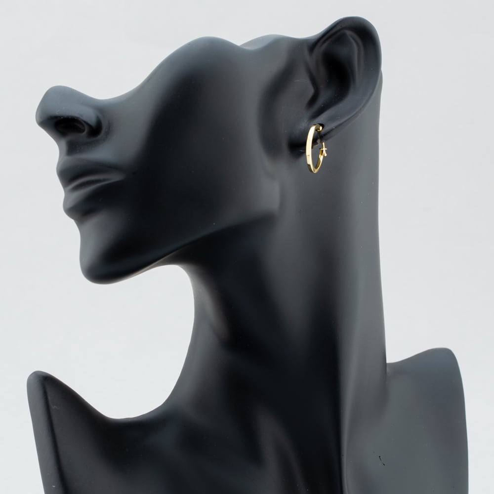 9ct Yellow Gold Square Tube Hoop Earrings ER579