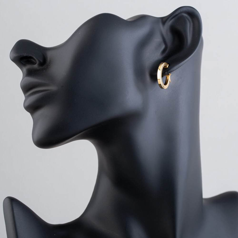 9ct Yellow Gold 17mm Hoop Earrings E033