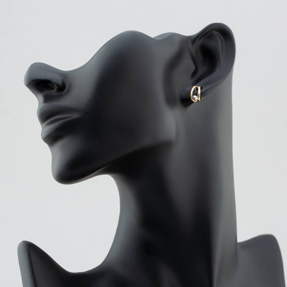 9ct Two Colour Gold Open Double Row Hoop Earrings GE2409