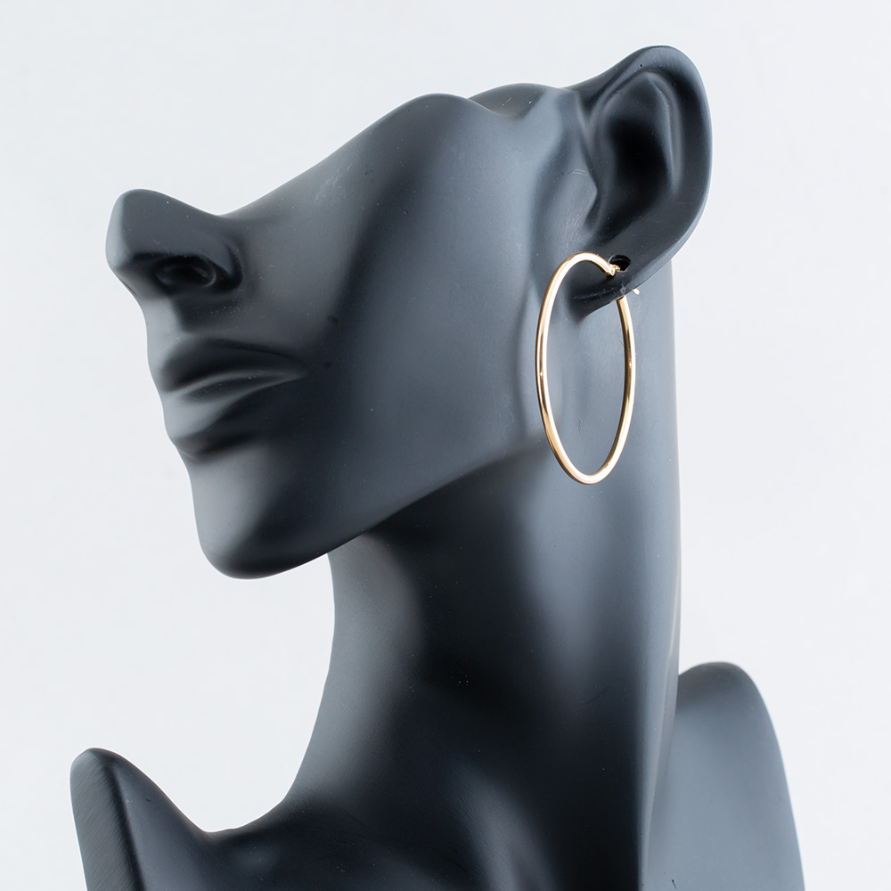 9ct Yellow Gold Large Round Hoop Earrings UER107Y