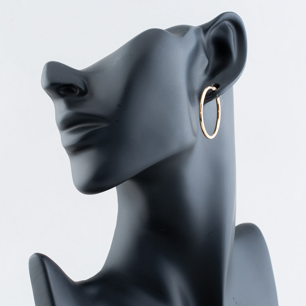 9ct Yellow Gold 28mm Medium Round Hoop Earrings UER100Y