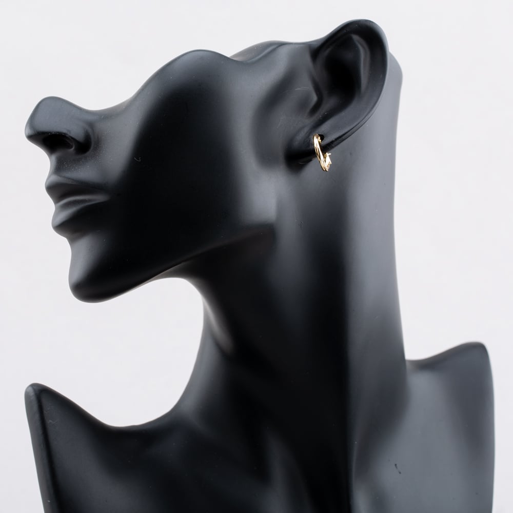 9ct Yellow Gold 13.5mm Twisted Hoop Earrings 1.51.3180