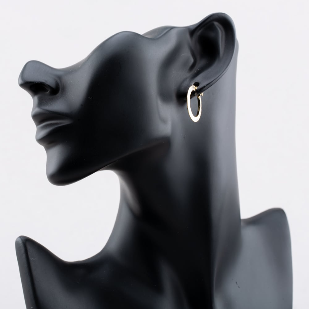9ct Yellow Gold Diamond Cut Creole Hoop Earrings 1.51.3191