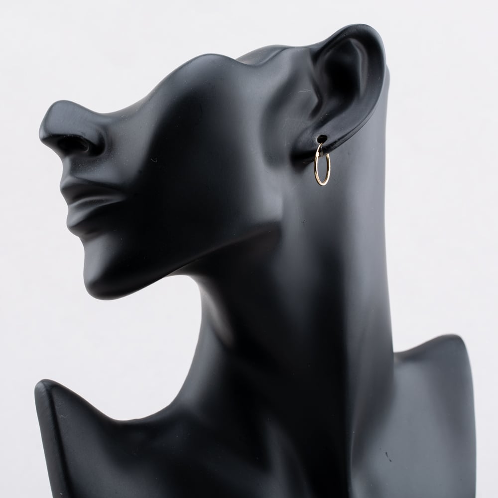 9ct Yellow Gold 15mm Diamond Cut Sleeper Hoop Earrings 1.53.9869