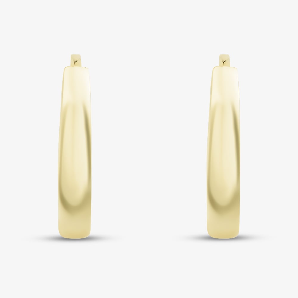 9ct Yellow Gold Tube Huggy Hoop Creole Earrings 1.59.1779