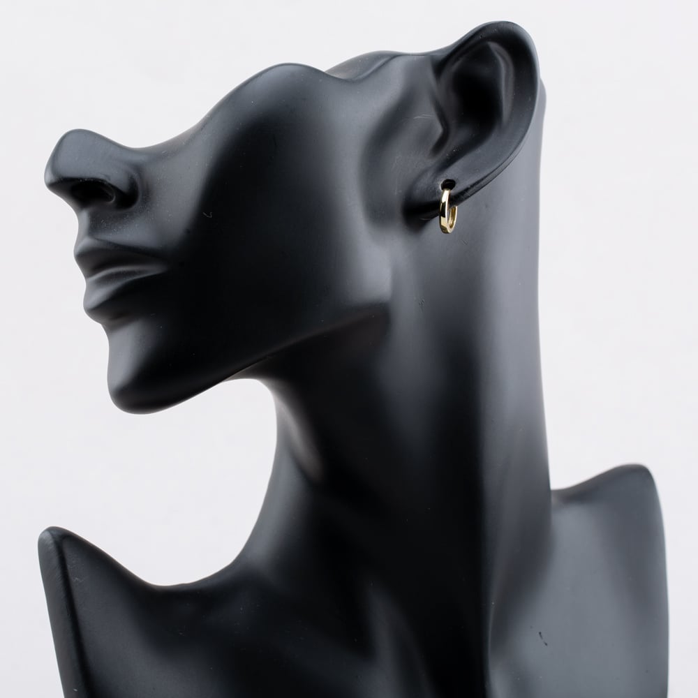 9ct Yellow Gold Tube Huggy Hoop Creole Earrings 1.59.1779