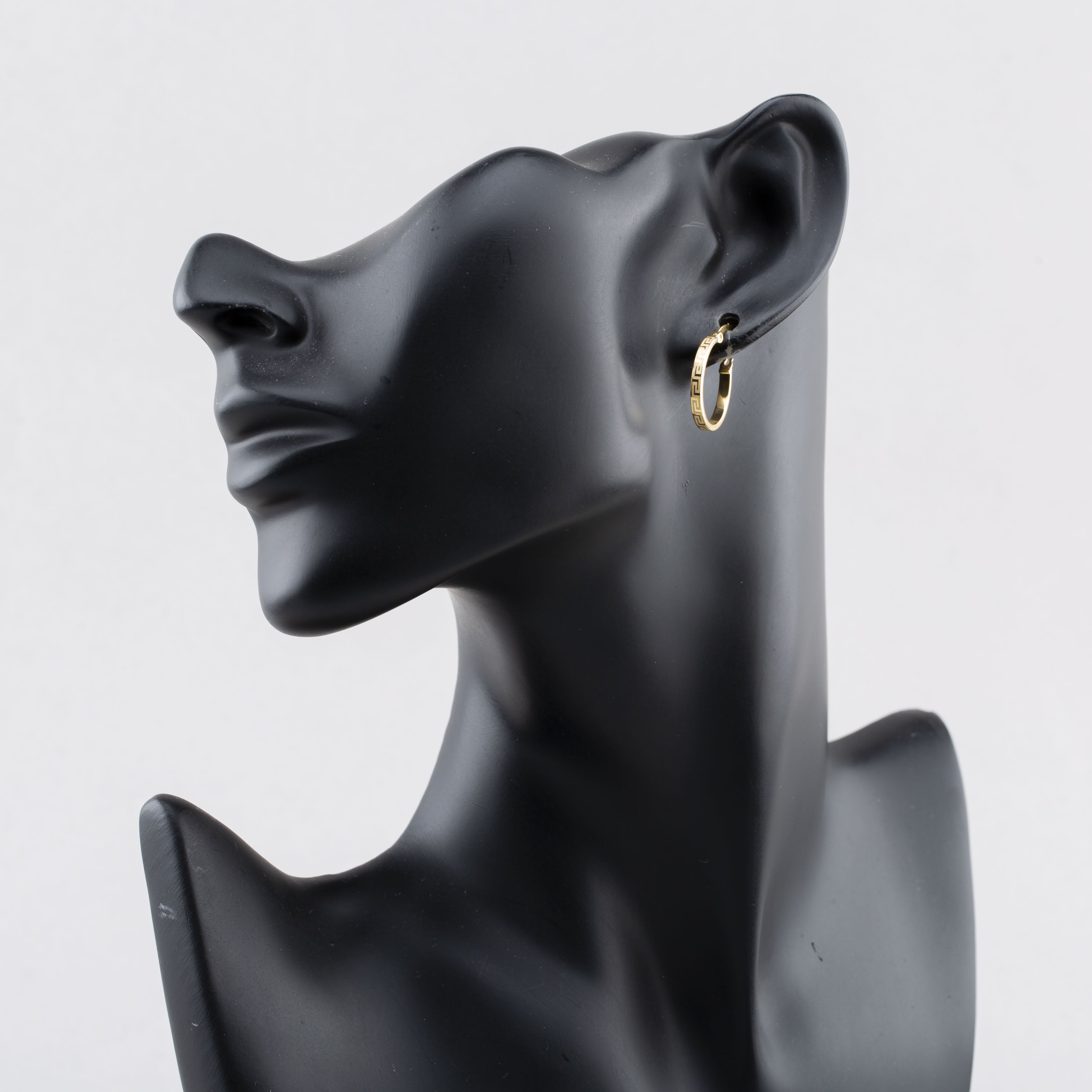 9ct Yellow Gold Patterned Hoop Earrings E-RTGS-21515-9Y