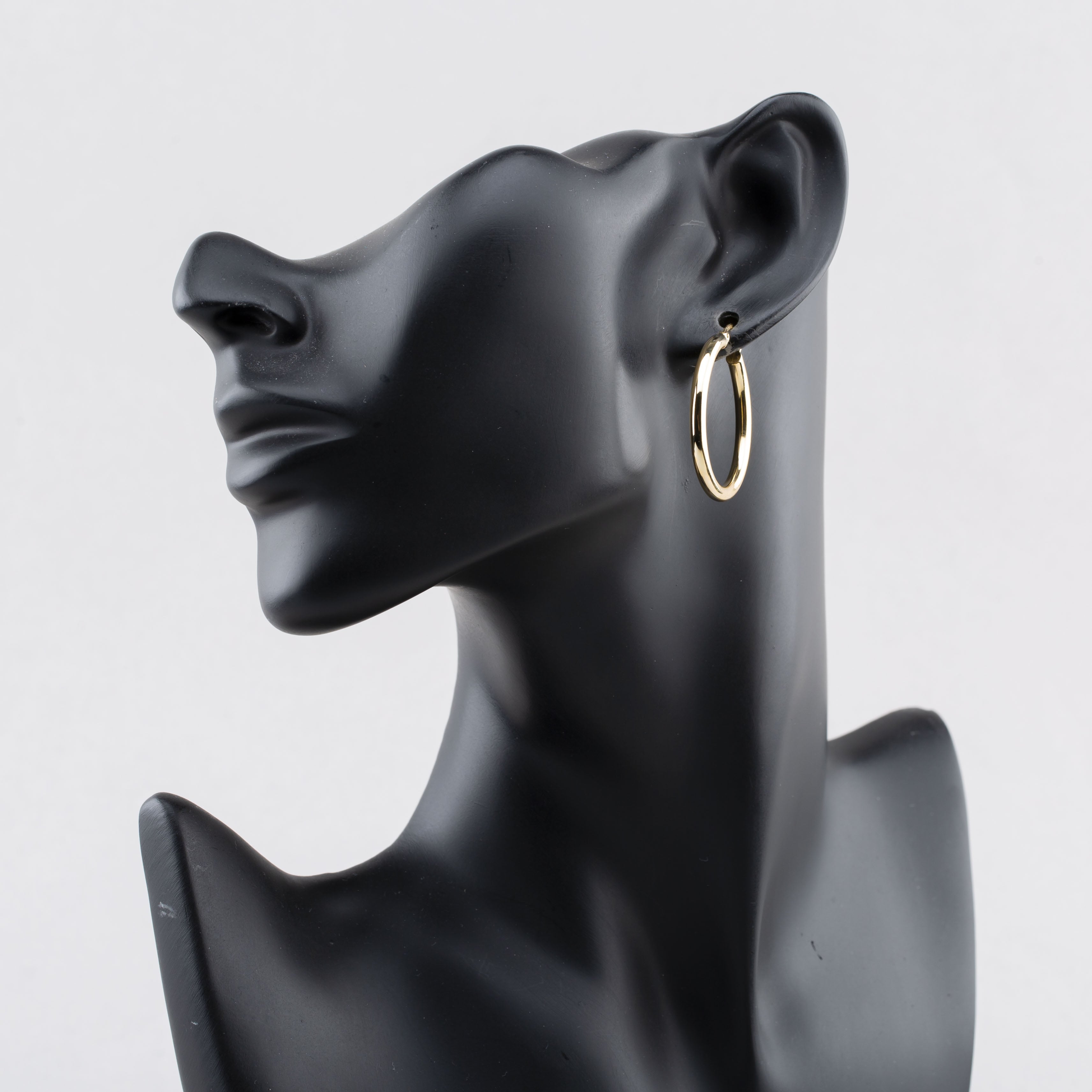 9ct Yellow Gold Plain Tube Hoop Earrings E-SLRT-325-9Y