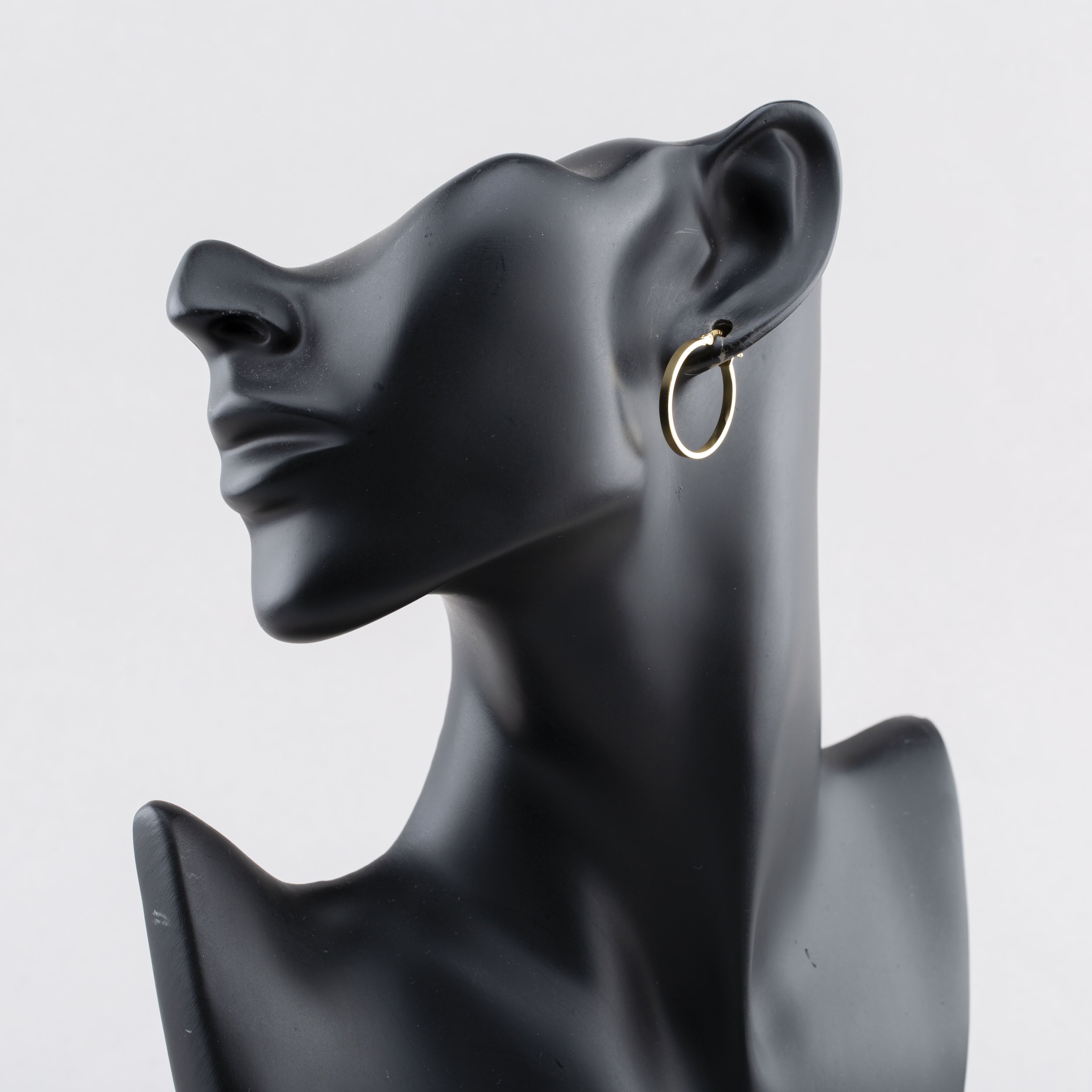 9ct Yellow Gold Flat Hoop Earrings E-RTPS-21520-9Y