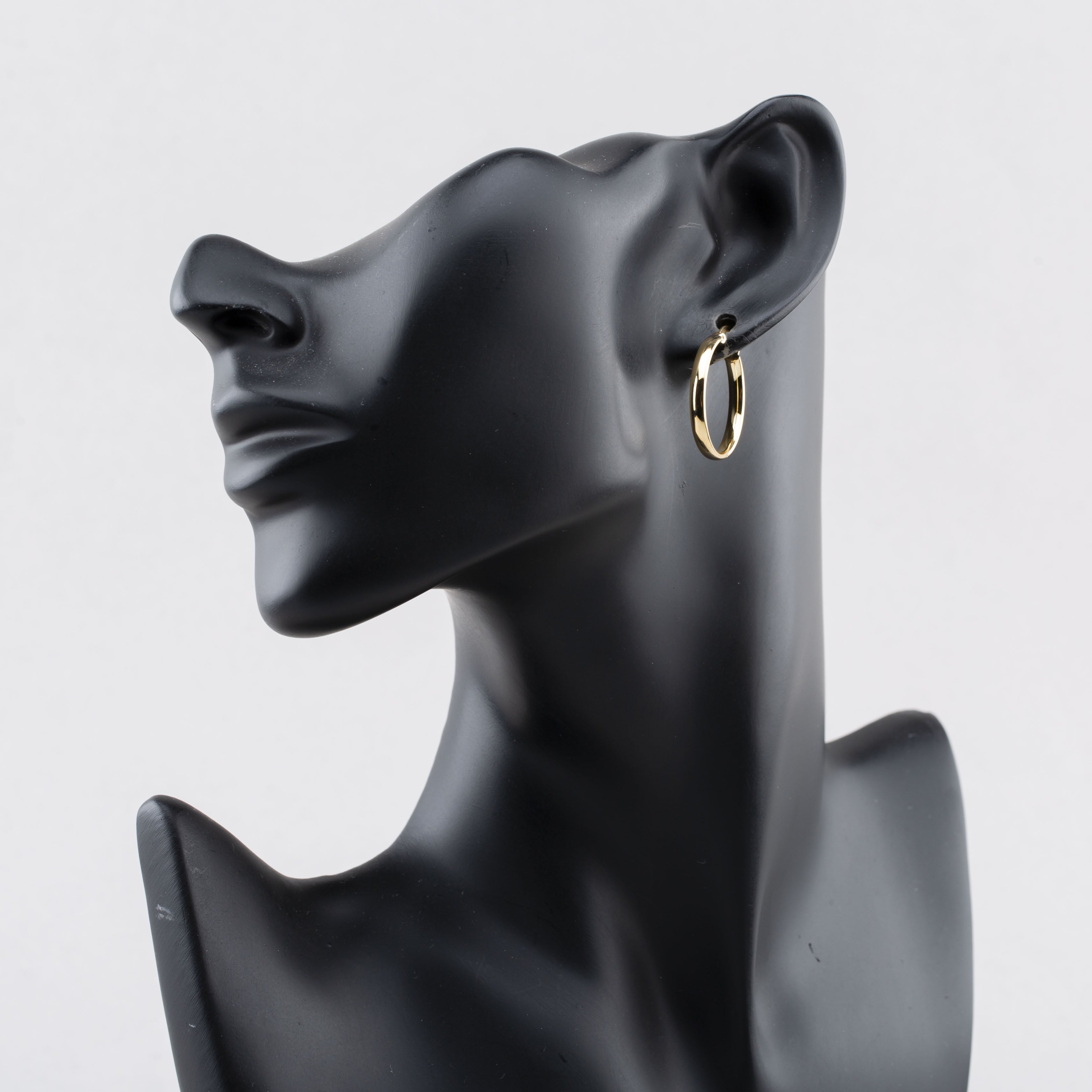 9ct Yellow Gold 23mm Rectangular Tube Hoop Earrings E-SLOT-320-9Y