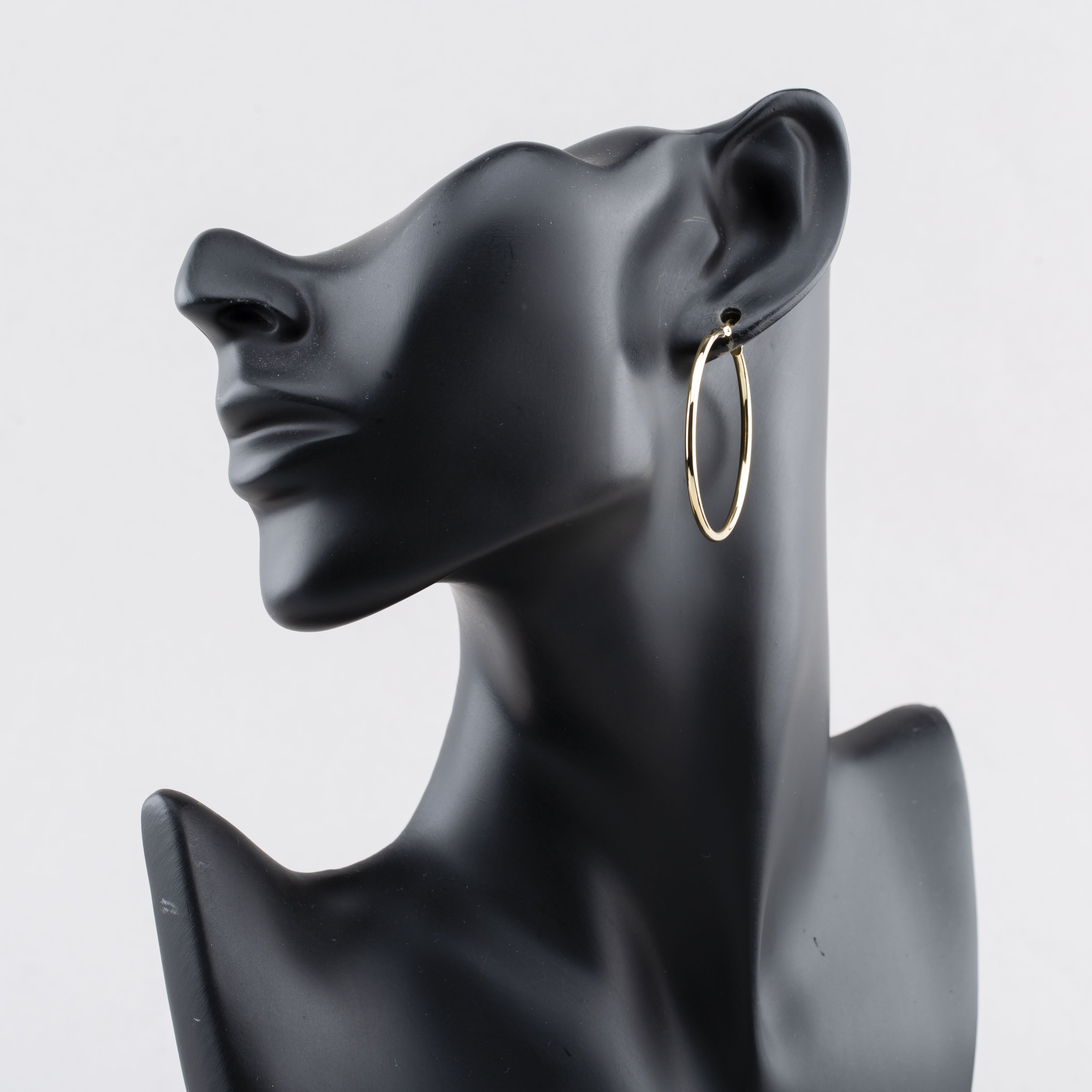 9ct Yellow Gold 40mm Thin Tube Hoop Earrings E-SLRT-235-9Y