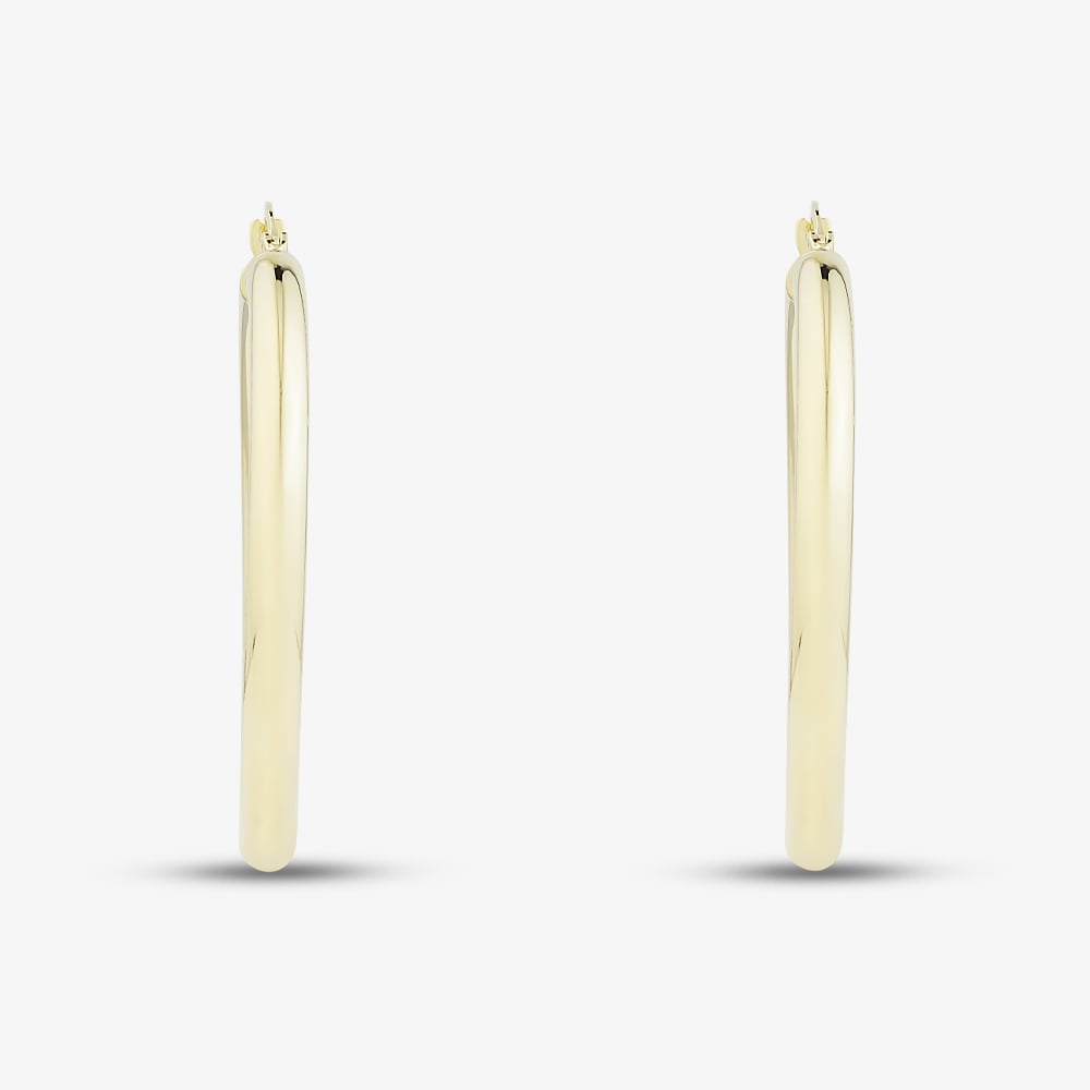 9ct Yellow Gold Medium Tube Hoops Earrings E-SLRT-435-9Y