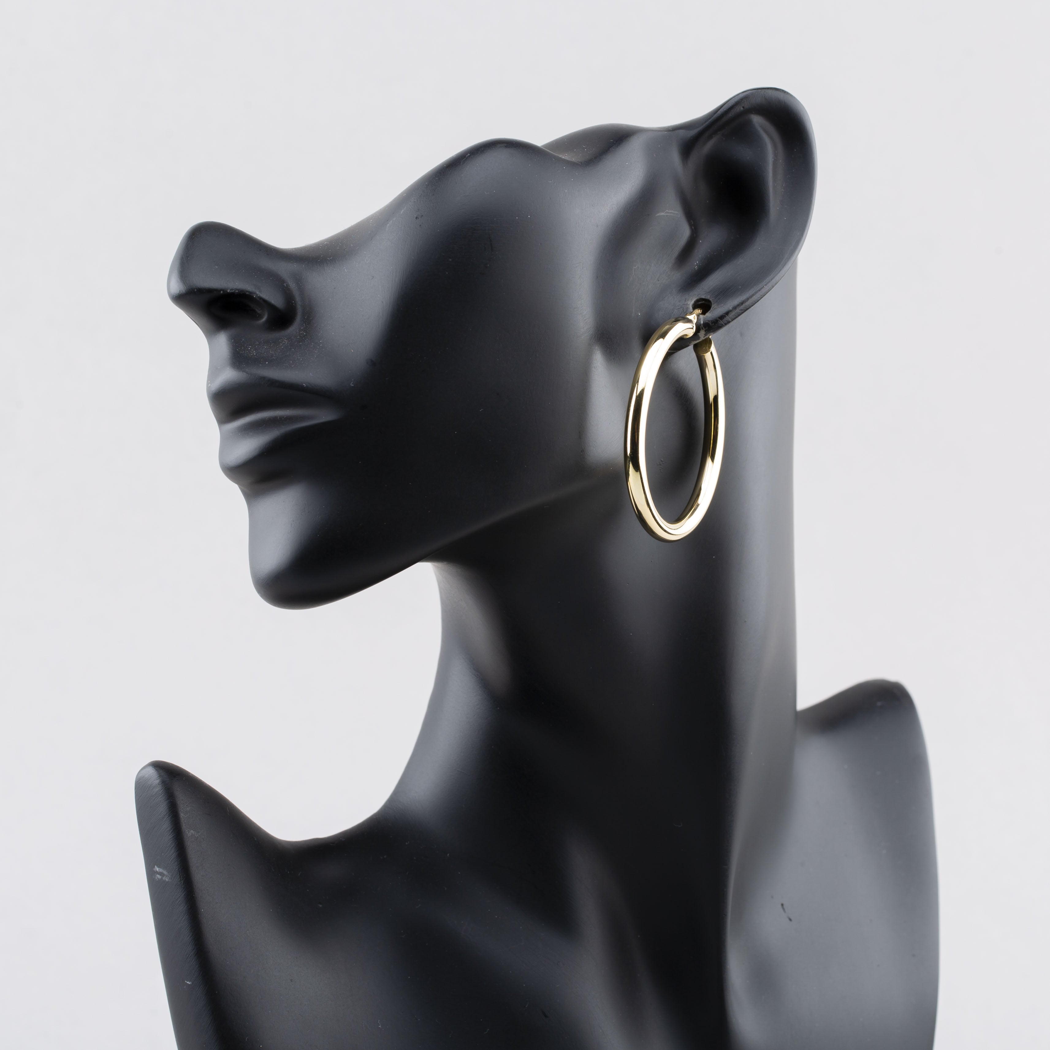 9ct Yellow Gold Medium Tube Hoops Earrings E-SLRT-435-9Y