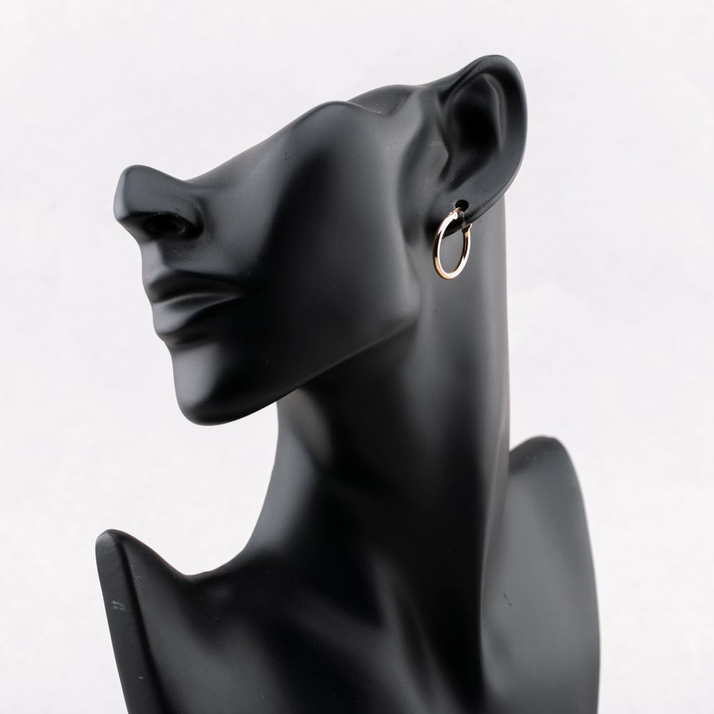 9ct Yellow Gold 20mm Thin Tube Hoop Earrings E-SLRT-215-9Y