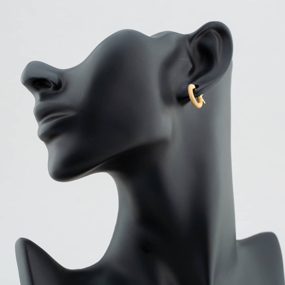 9ct Gold Diamond Cut Hoop Earrings 1.53.0319
