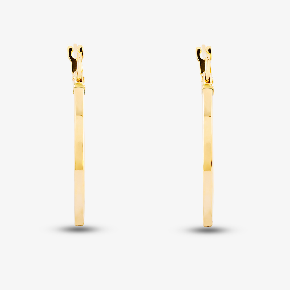 9ct Yellow Gold Square Tube Hoop Earrings ST-ER580