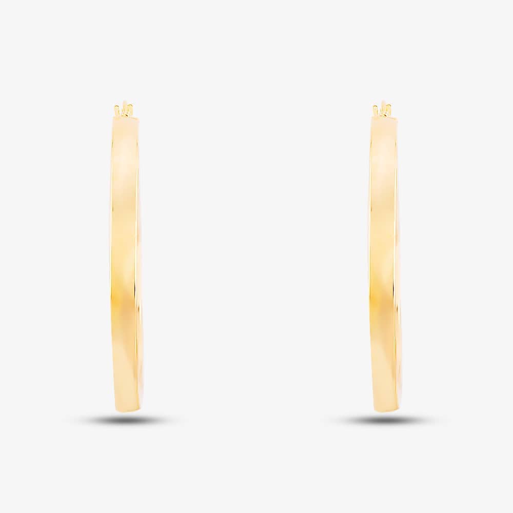 9ct Yellow Gold Rectangular Tube Hoop Earrings 1.53.3719