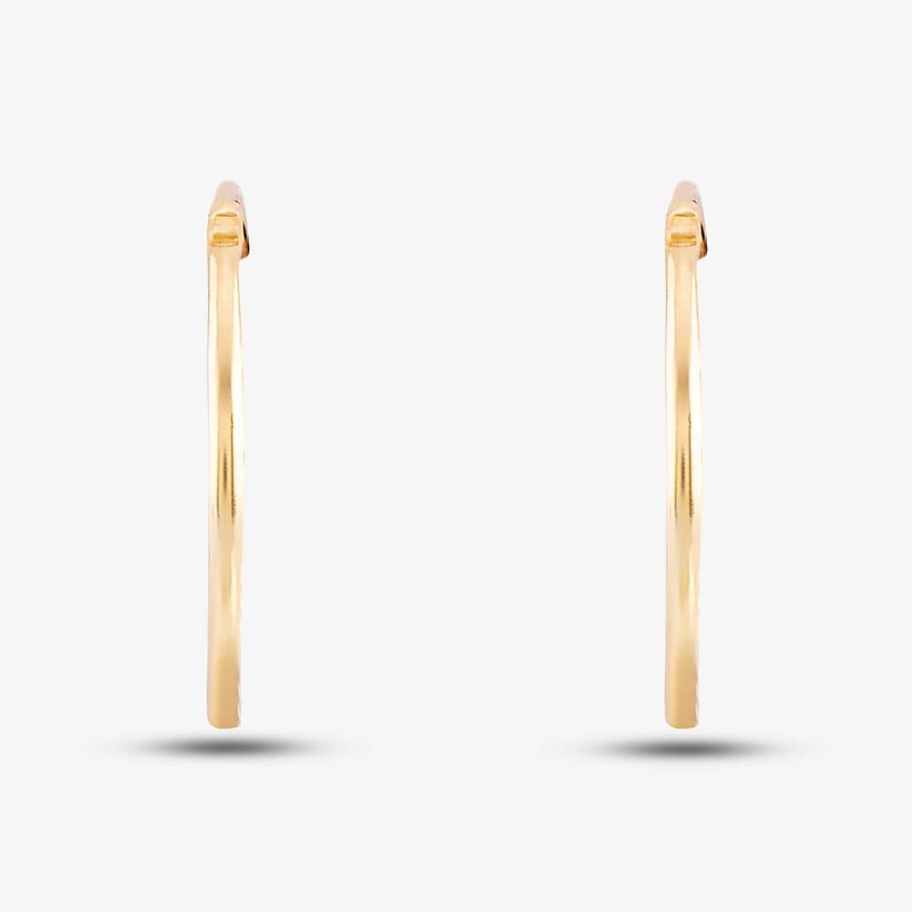 9ct Yellow Gold Sleeper Hoop Earrings SE929