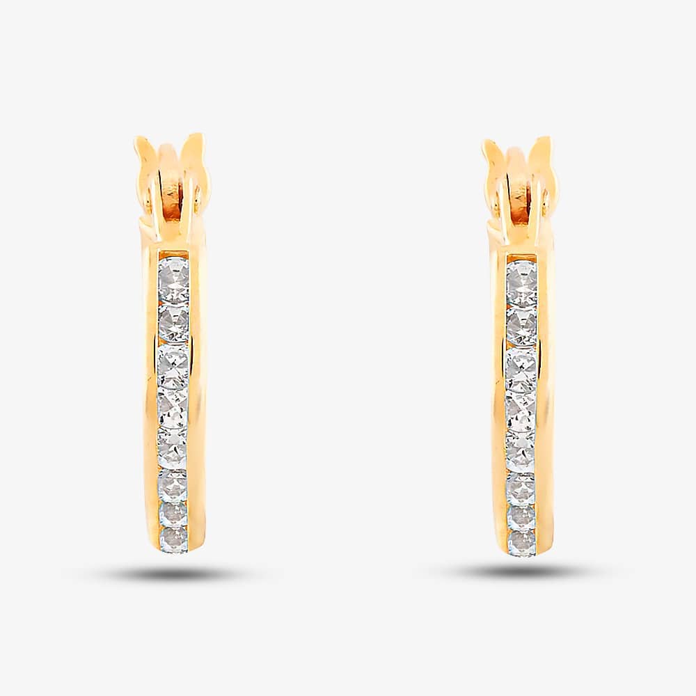 9ct Yellow Gold Cubic Zirconia Creole Earrings 1.58.8359