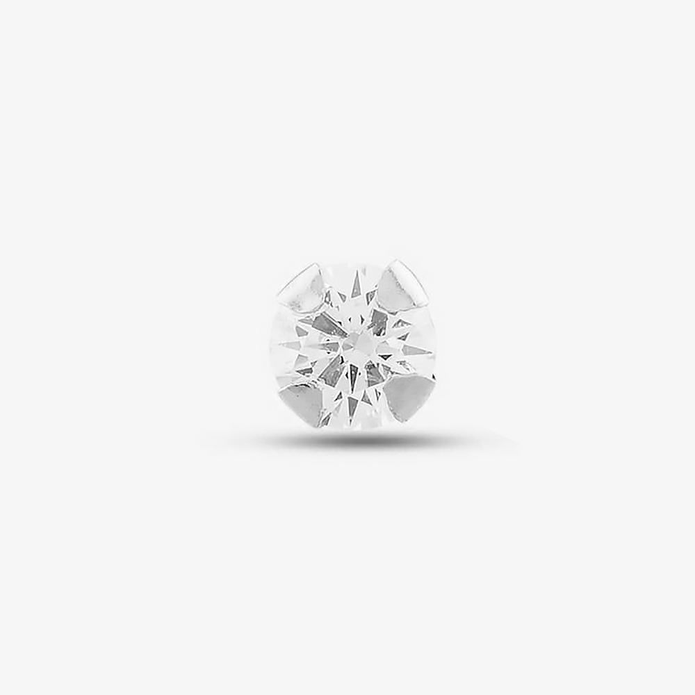 9ct White Gold 3mm Round Cubic Zirconia Single Stud Earring 5.58.6329 (1X SINGLE EARRING)