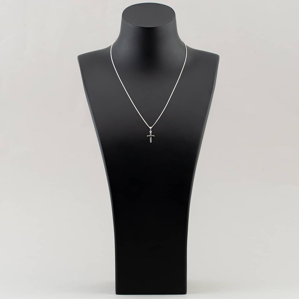 Silver Small Plain Cross and Chain SCS20