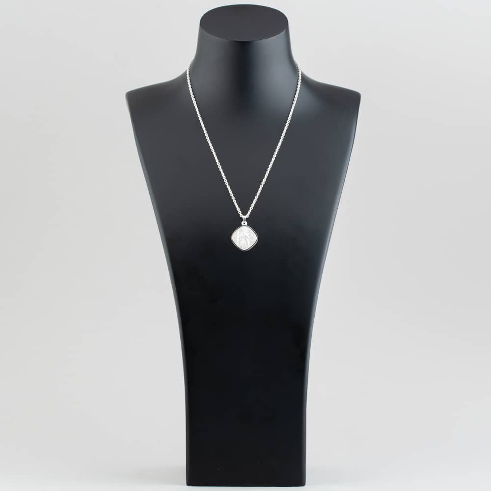 Sterling Silver St Christopher Square Necklace P30-8020-SC1318