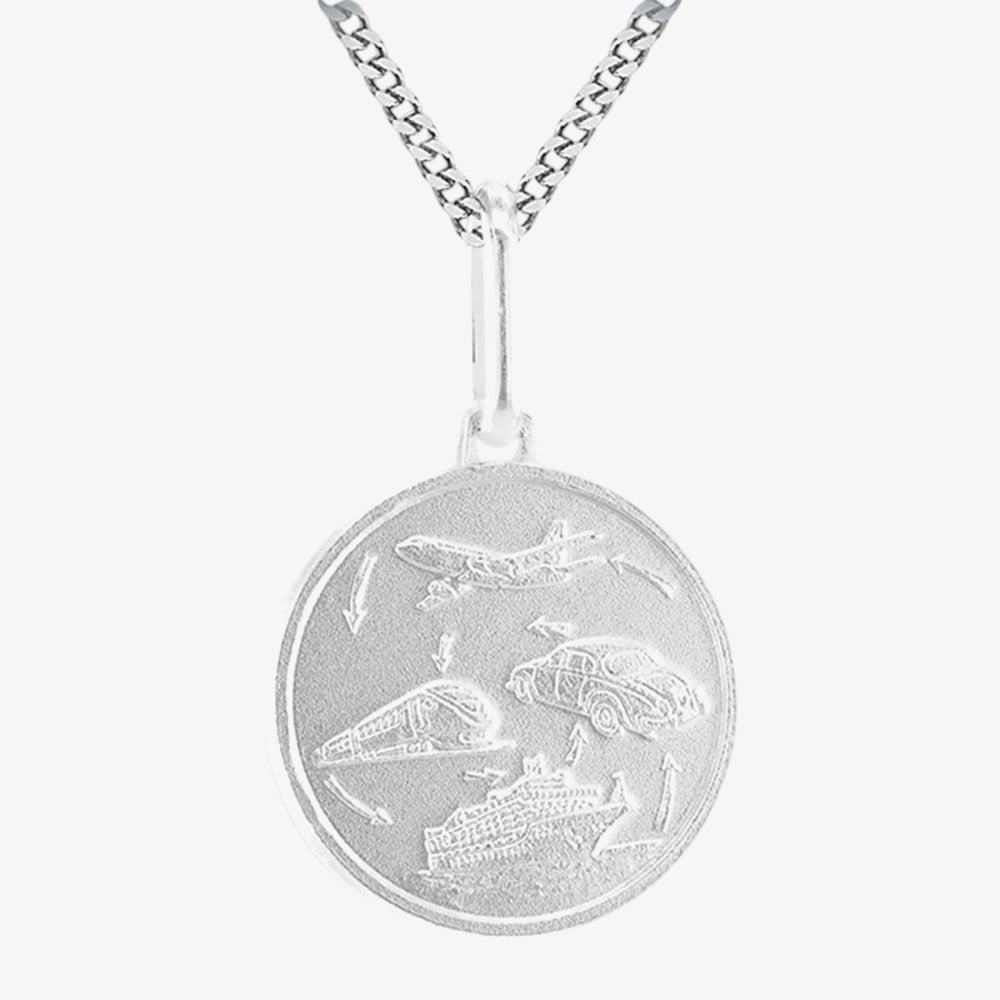 Silver Classic Sterling Silver St. Christopher Travel Loose Pendant 8.64.3143