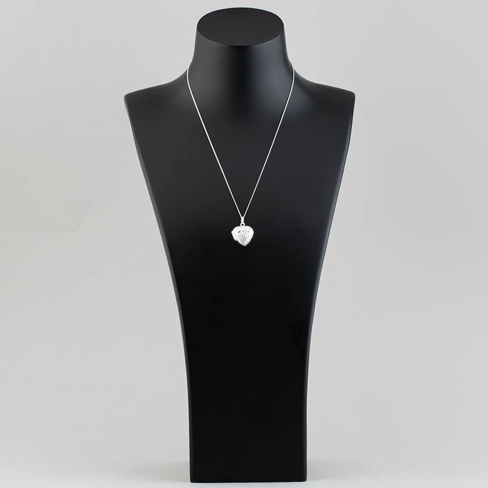 Silver Filigree Heart Locket 8-65-1953