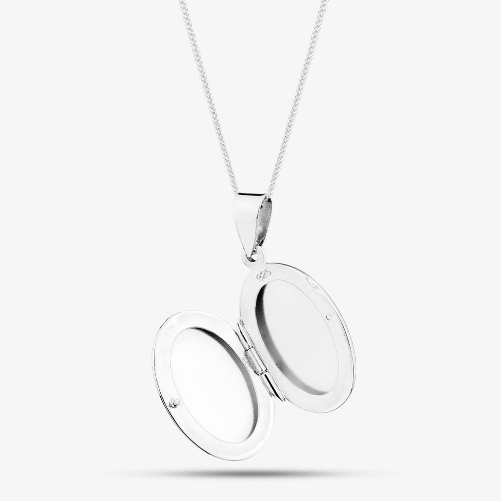 Fashionista Silver Silver Plain Engravable Oval Locket L17P160406 N2326